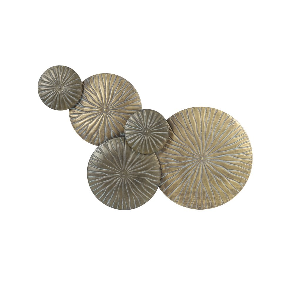 Elegant Gold and Bronze Metal Wall Decor, 77x43x4cm