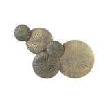 Elegant Gold and Bronze Metal Wall Decor, 77x43x4cm