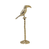 Golden Toucan Metal Ornament - 15.5x9x32.5cm Home Decor Sculpture