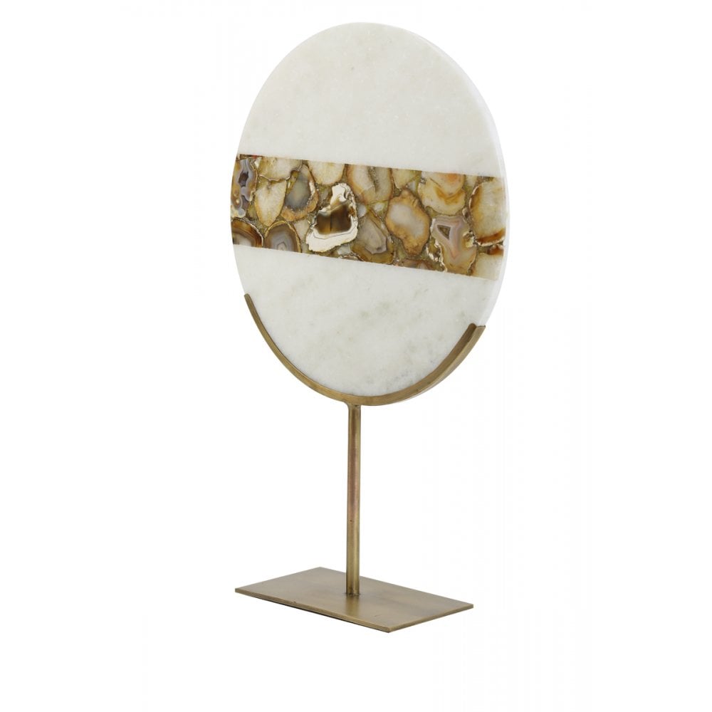 Elegant Marble and Brass Foot Sculpture - 35x12x50cm Home Decor Ornament