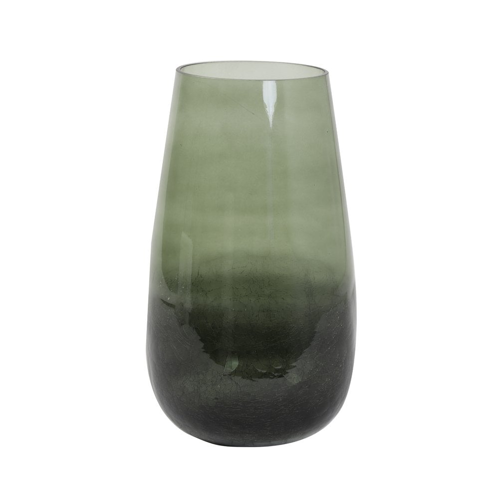Elegant Olive Green Glass Vase, 23x41cm