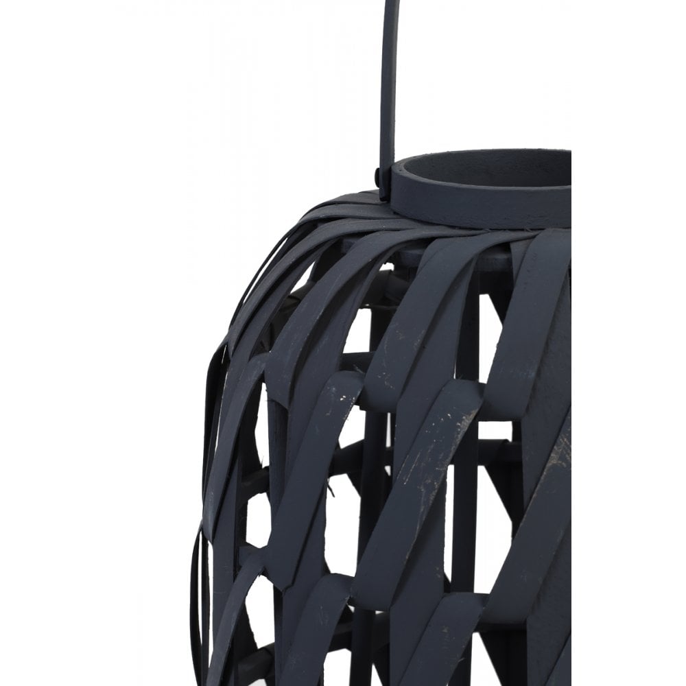 Vicky Bamboo Night Blue Lantern - 30cm x 45cm