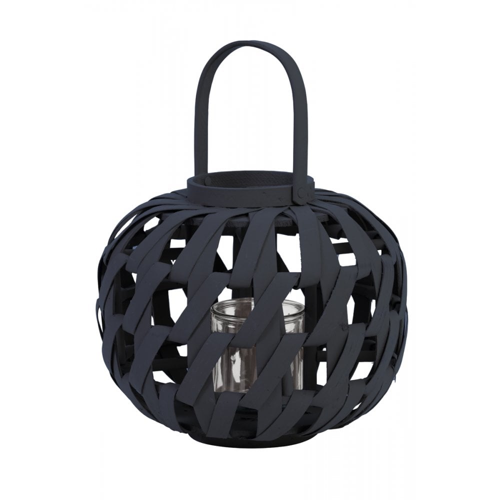 Vicky Bamboo Blue Lantern - 32x26cm Home Décor