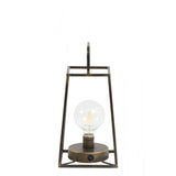 Brass Fauve LED Lantern Table Lamp - 15cm Square Design