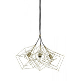 Kubinka Triple Light Square Pendant in Antique Brass Finish