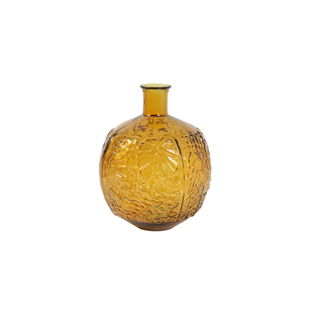 Radiant Amber Globe Glass Vase 32x43cm