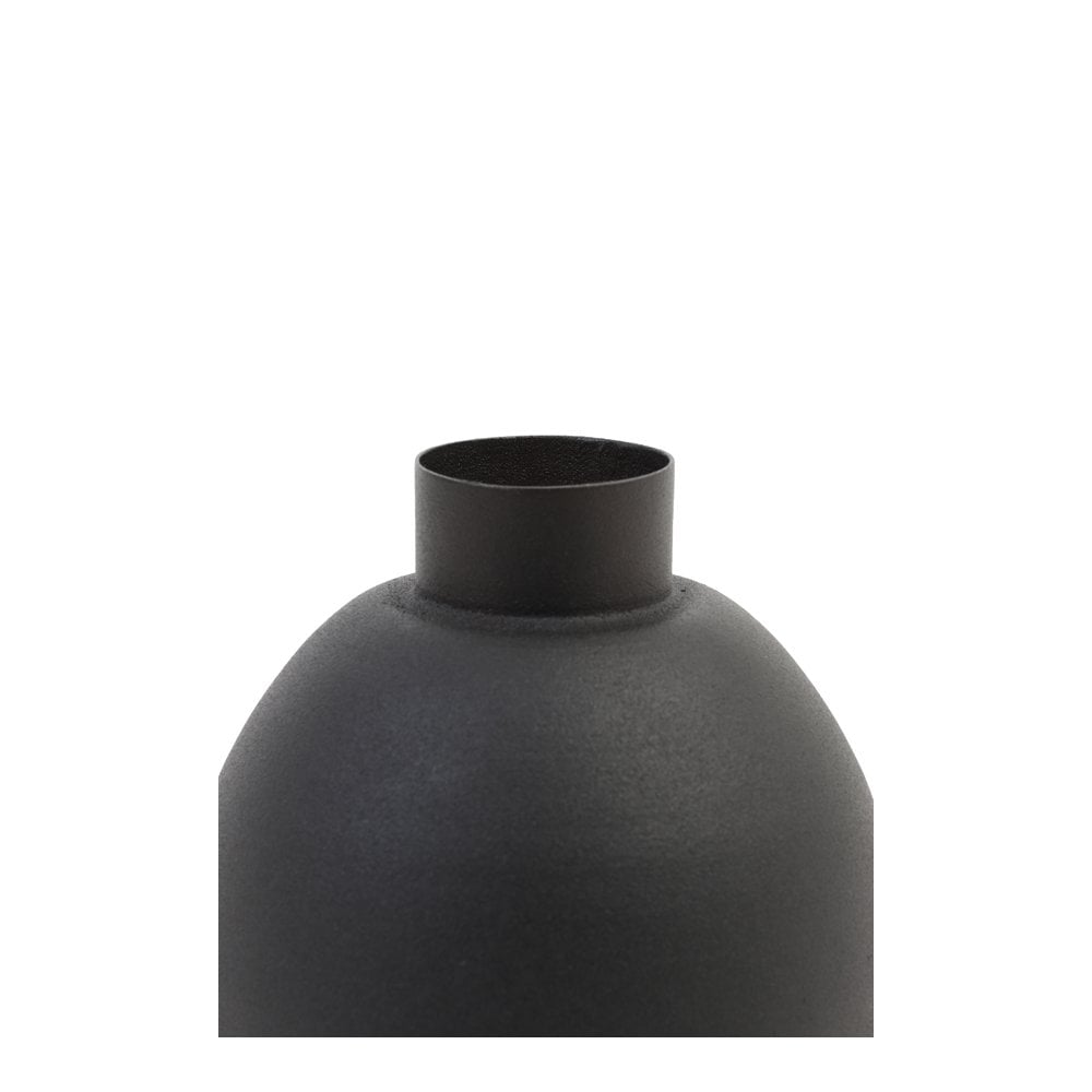 Binco Matte Black Metal Vase 12x16cm