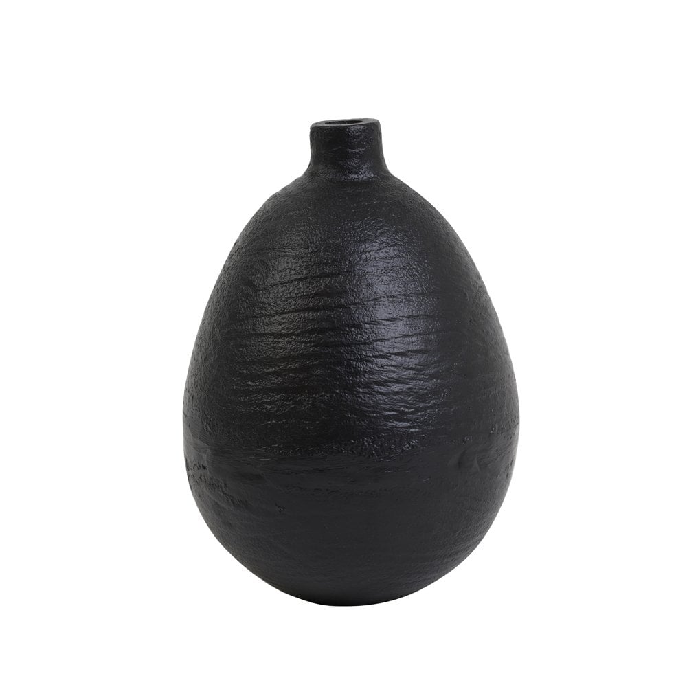 Molza Round Black Metal Vase 16x21cm