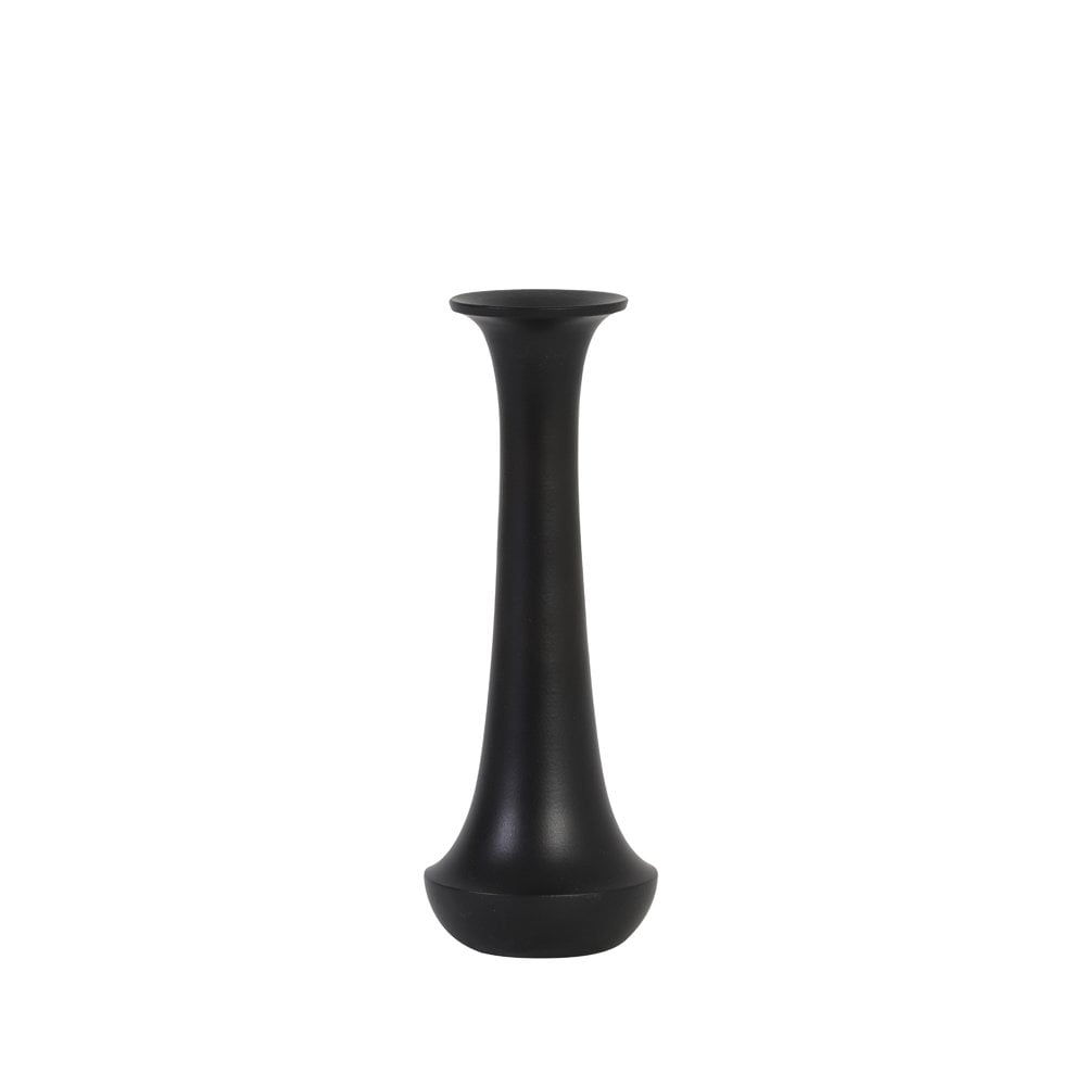 Elegant Moura Matte Black Metal Vase - 20cm