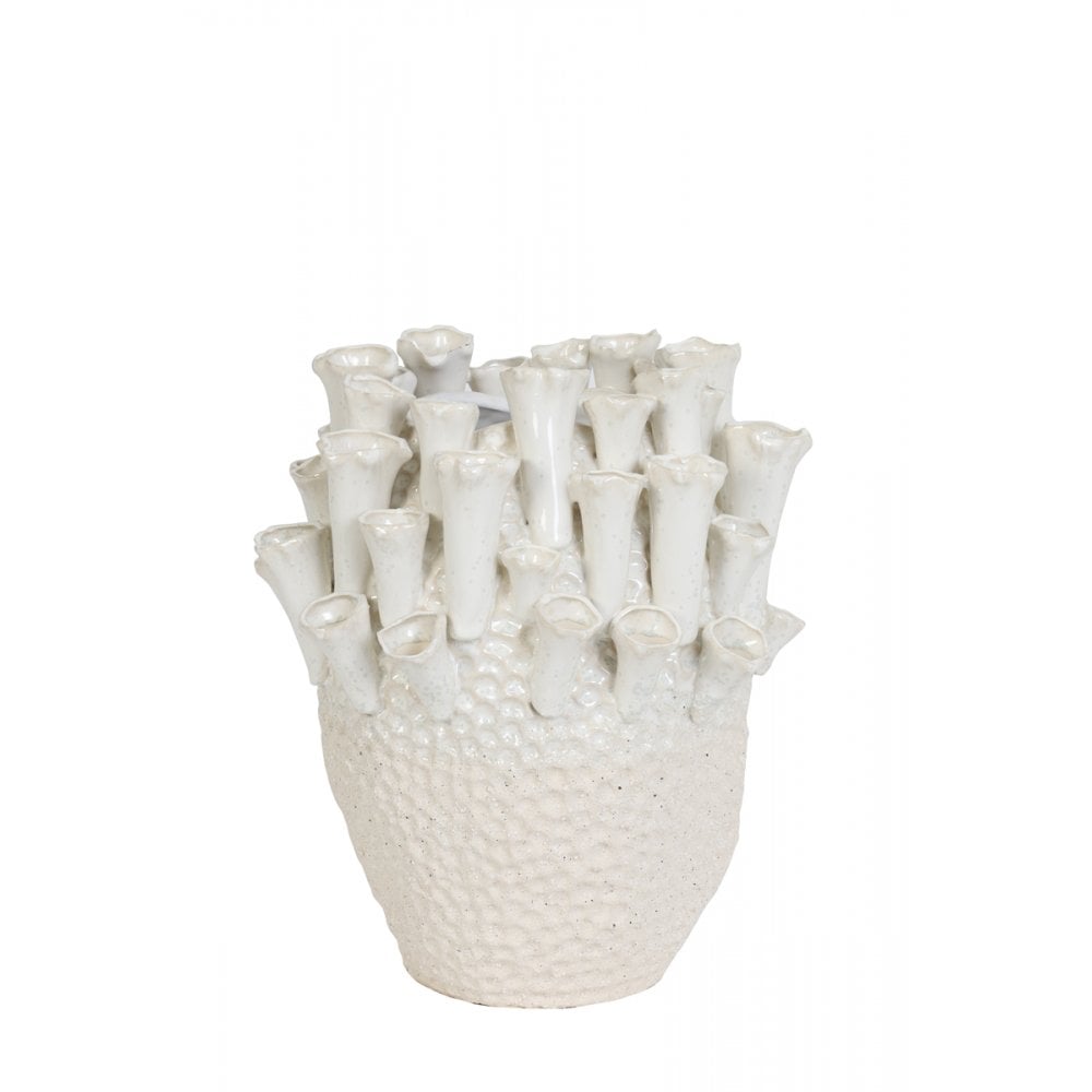 Elegant White Ceramic Vase 27.5cm - Kyral Decorative Collection