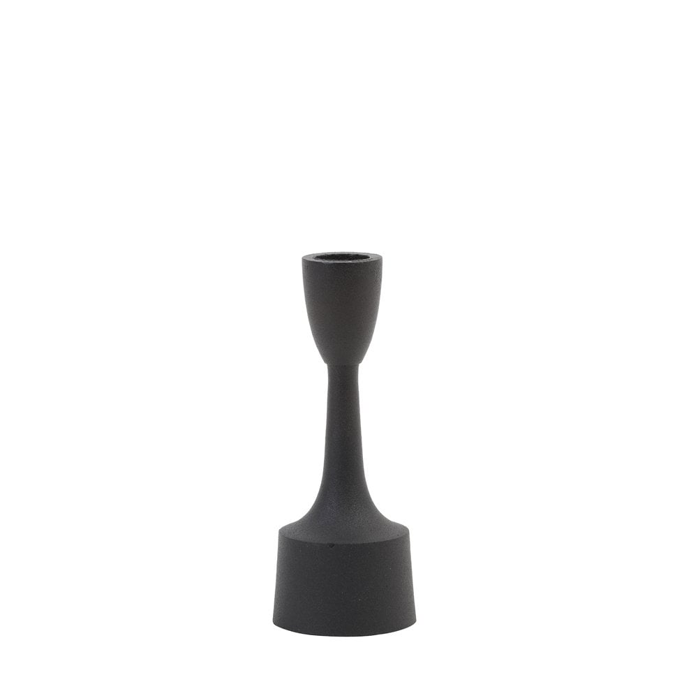 Sleek Culby Matte Black Candle Holder - 5.5x15cm
