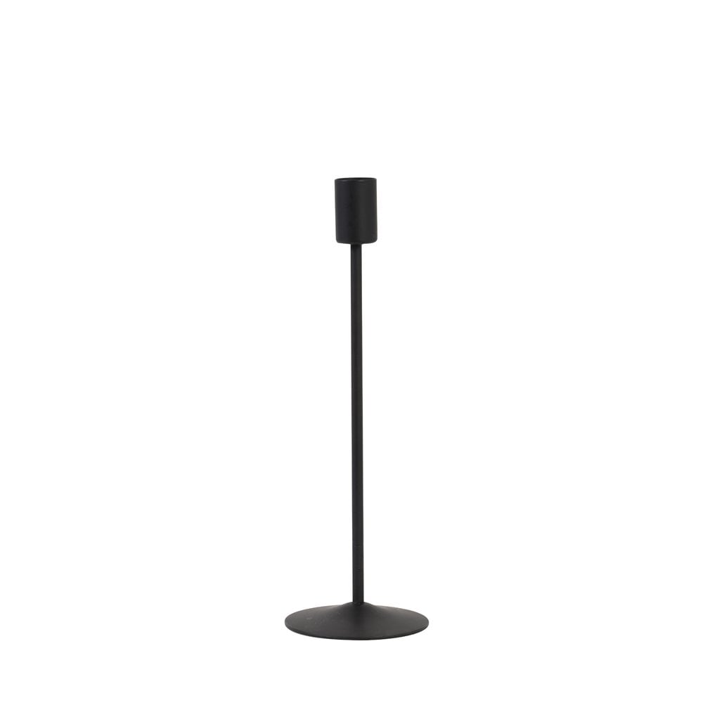 Elegant Matt Black Borgo Candle Holder 25cm