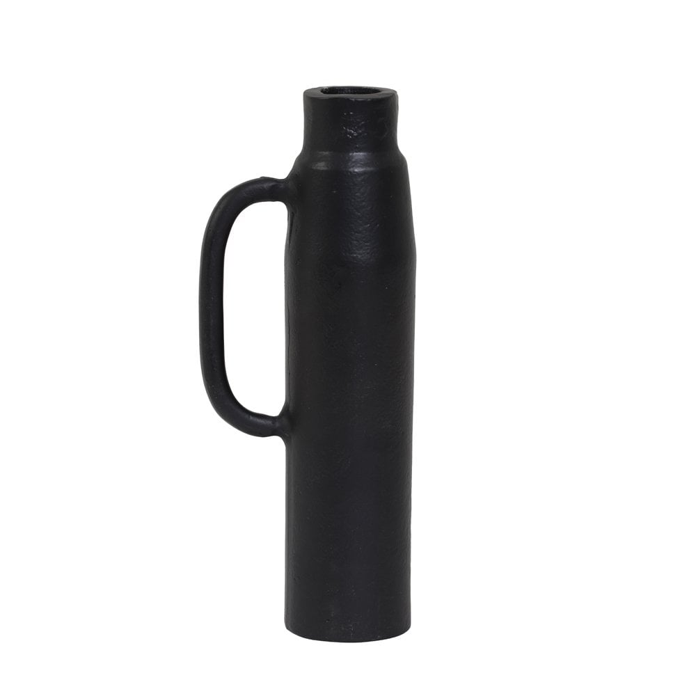 Matte Black Oppilo Round Metal Candle Holder - 21cm