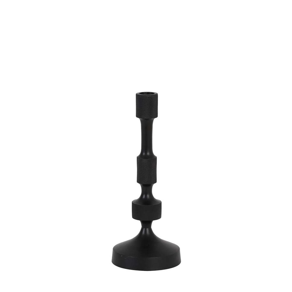 Elegant Aurier Black Metal Candle Holder - 26cm