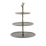 Etagere 3-Tier Vintage Brass 35x31.5x45cm Tresa Collection