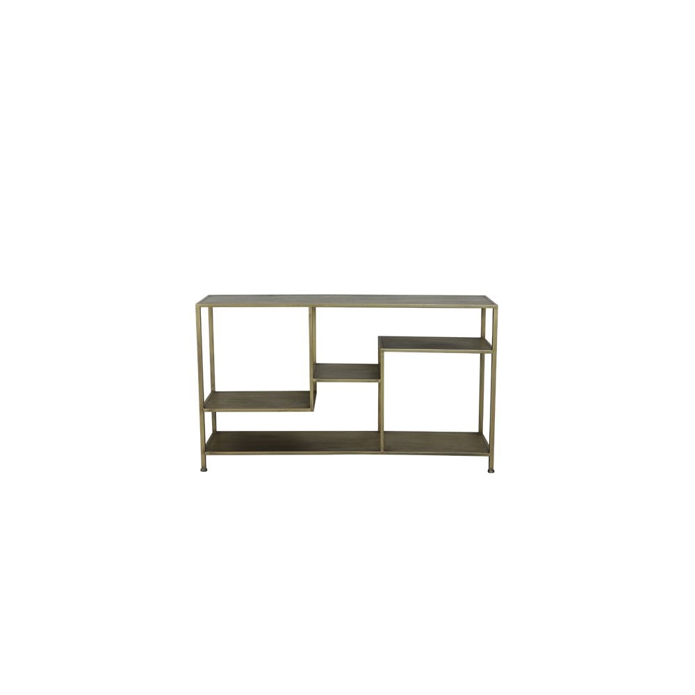 Yvana Antique Gold Rectangular Metal Console Table 141x37x81cm