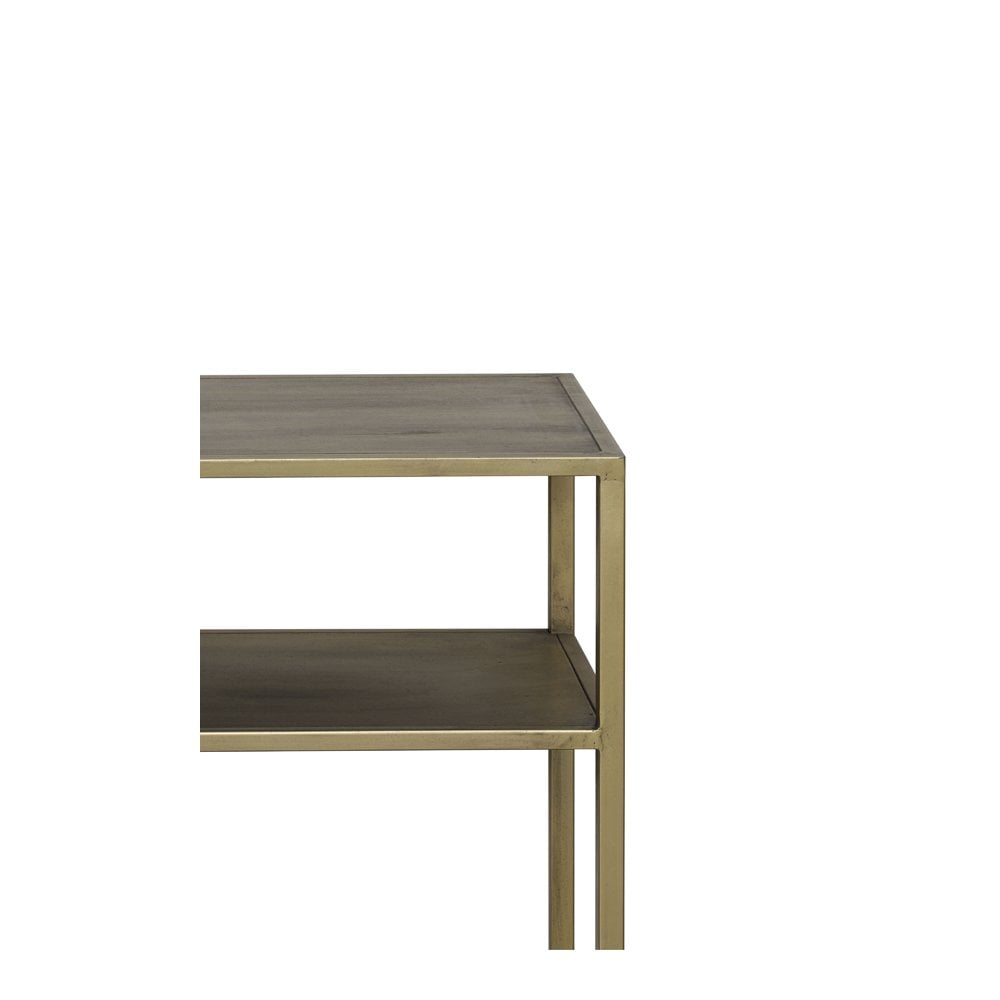 Yvana Antique Gold Rectangular Metal Console Table 141x37x81cm