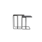 Set of 2 Rectangular Metal Side Tables in Antique Copper and Bronze Finish