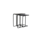 Set of 2 Rectangular Metal Side Tables in Antique Copper and Bronze Finish