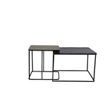 Set of 2 Square Metal Side Tables in Antique Copper and Bronze Finish (46x46x45 cm & 62x62x41 cm)