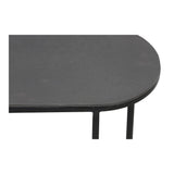 Vintage-Inspired Bocov Side Table Set - Antique Lead and Black Finish, Oval Shape 53x26x53cm
