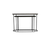 Antique Bronze and Black Bocov Oval Console Set - 118x28x80cm