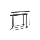 Antique Bronze and Black Bocov Oval Console Set - 118x28x80cm