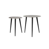 Antique Bronze Round Side Table Set - Waku Collection (35cm & 45cm)