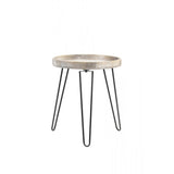 Light Brown Kenzie Wooden Round Side Table, 45x53cm