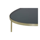 Elegant Glass and Brass Coffee Table - 118x89x40 cm