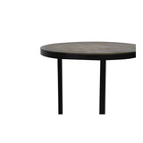 Trelo Round Metal Side Tables Set in Antique Bronze and Black