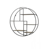 Round Black Metal Wall Cabinet - Juna Collection 92x92x26cm