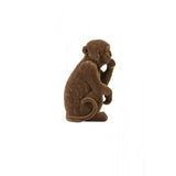 Velvet Brown Monkey Ornament - Luxurious Home Decor Piece