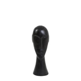 Black Wooden Bust Sculpture - 38cm Mango Wood Decor