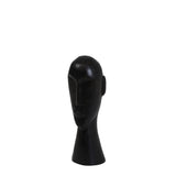 Black Wooden Bust Sculpture - 38cm Mango Wood Decor