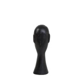 Black Wooden Bust Sculpture - 38cm Mango Wood Decor