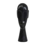Sculpted Black Mango Wood Head Ornament 52cm