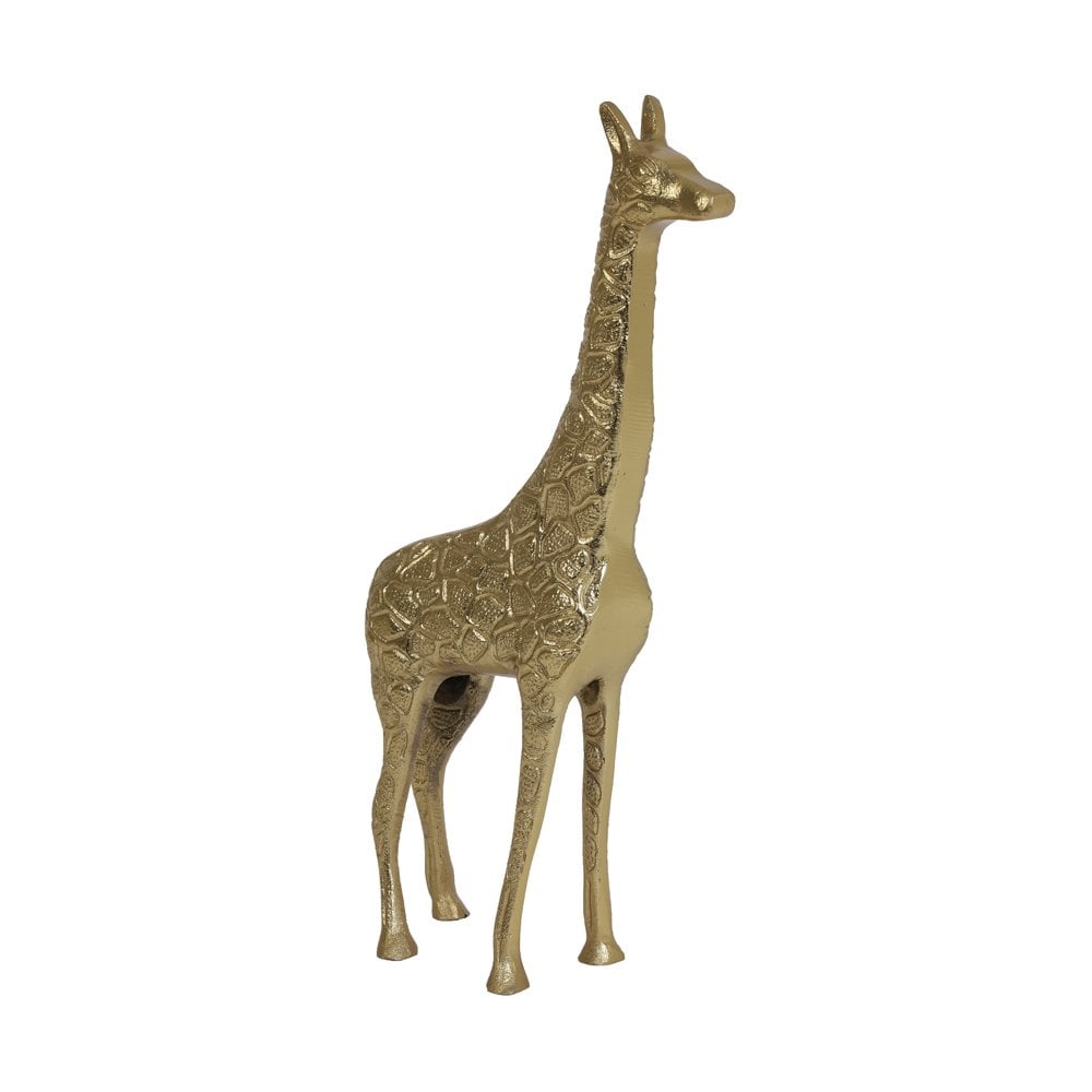 Elegant Gold Giraffe Ornament - 21x7x46cm