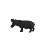 Black Metal Hippo Ornament 24x9.5x14cm