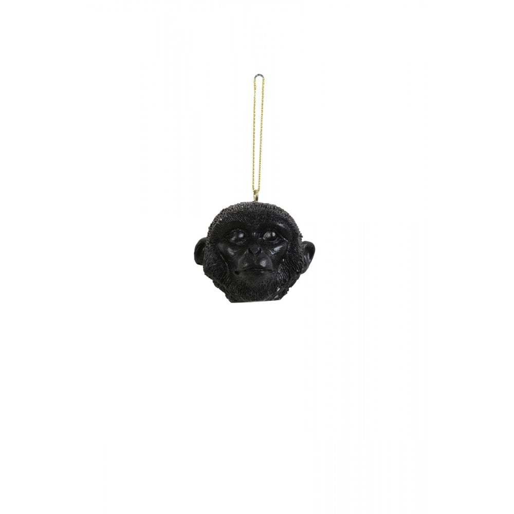 Black Matte Hanging Monkey Ornament (6x6x6cm)