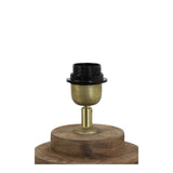 Elegant Racco Wood Round Lamp Base in Dark Brown, 33cm