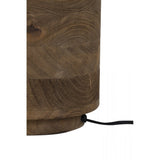 Elegant Racco Wood Round Lamp Base in Dark Brown, 33cm