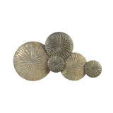 Elegant Gold and Bronze Metal Wall Decor, 77x43x4cm