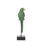Decorative Dark Green and Gold Parrot Statue 31cm