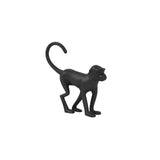 Title: Matte Black Metal Monkey Ornament - 17x4.5x17cm Decor Piece