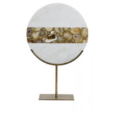 Elegant Marble and Brass Foot Sculpture - 35x12x50cm Home Decor Ornament