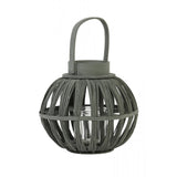 Storm Lantern 29x24cm Taira Collection in Dark Grey-Green Wood