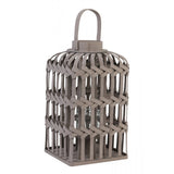 Talia 26x26x45cm Square Wooden Hurricane Lantern