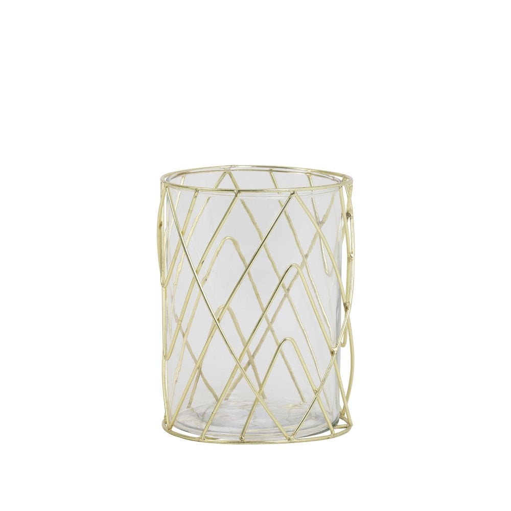 Gold Glass Sutton Tealight Holder 15x20cm