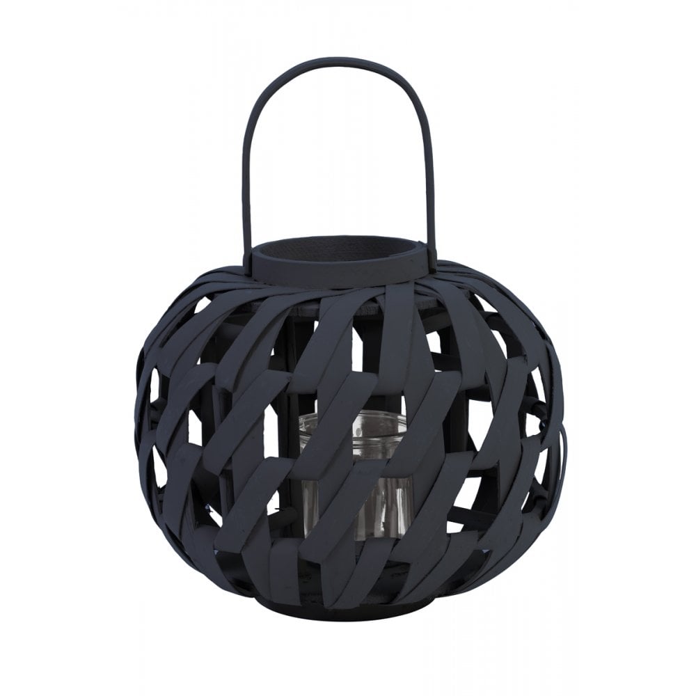 Vicky Bamboo Blue Lantern - 32x26cm Home Décor